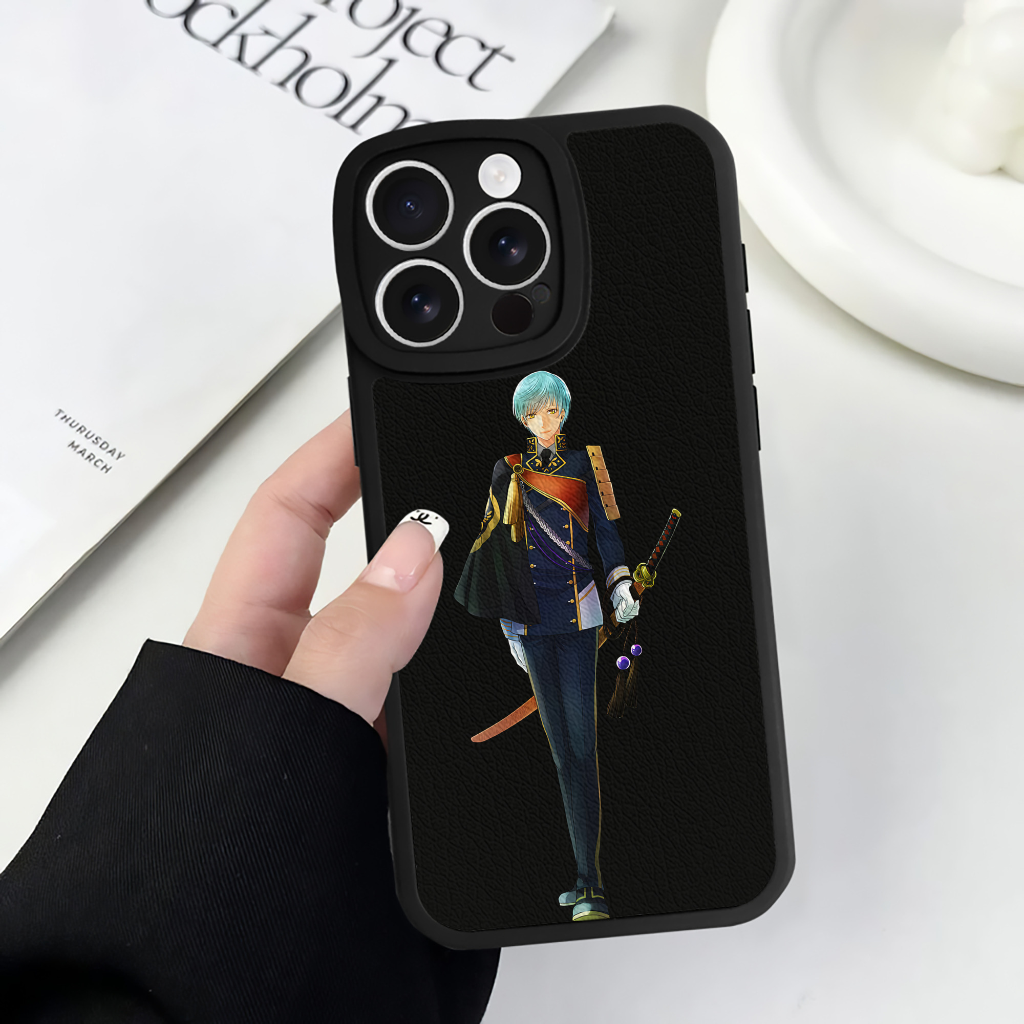 （画像用） 刀剣乱舞 Touken Ranbu 【iPhone 16シリーズ対応】シリコンスマホケース（レザー調） 材質：シリコン